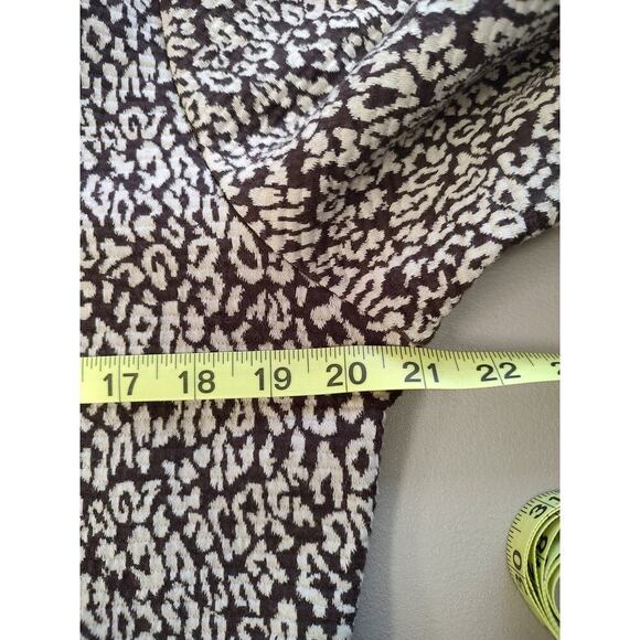 Charter Club Brown Cream Leopard Print Dress Jacket XL w/ Vintage Floral Brooch - Picture 15 of 16